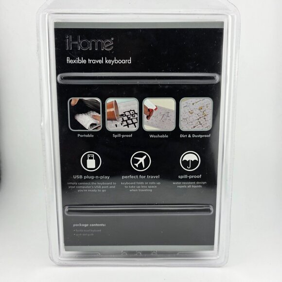iHome White Spill-Proof Flexible Portable Travel USB Enabled Keyboard NEW - Picture 5 of 6